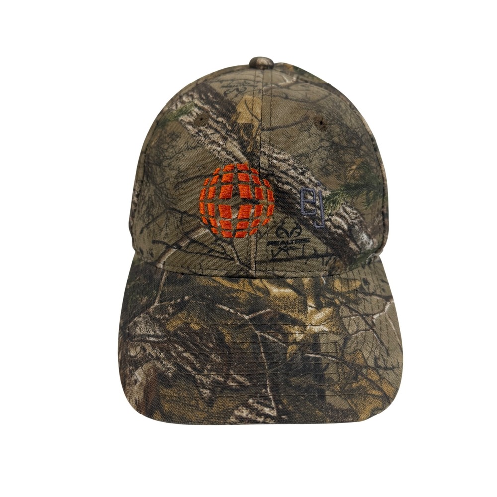 Real Tree Camo Cap Orange Globe‎ Logo Adjustable Baseball Hat Port Authority